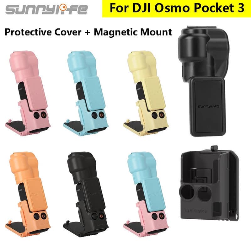 Sunnylife Base De Montagem Magnética Para DJI Osmo Pocket 3 Capa Protetora Anti-Arranhões Gimbal Lente Tela Protetor De