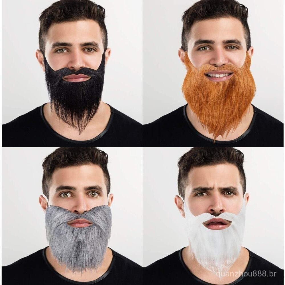 Barba Falsa Realista Bigode Falso para Uso em Dança de Halloween Realista Durável Selvagem