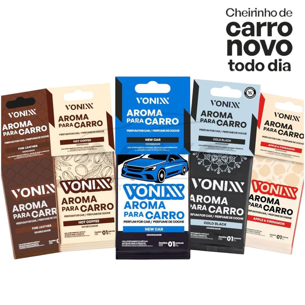 AROMA VONIXX CHEIRINHO ESSENCIAS PREMIUM CARRO NOVO COURO COLD BLACK APPLE CAFÈ