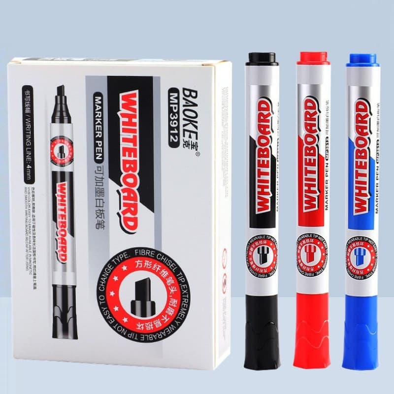 ((12 PCS) Caneta para quadro branco de tinta Caneta marcadora de borracha fácil Caneta grafite de cabeça quadrada