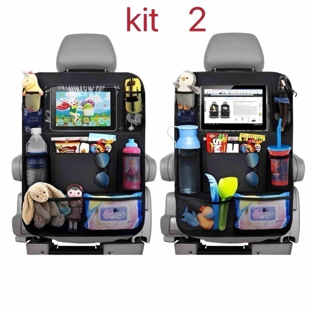 kit 2  Bolsa de armazenamento de encosto de banco de carro