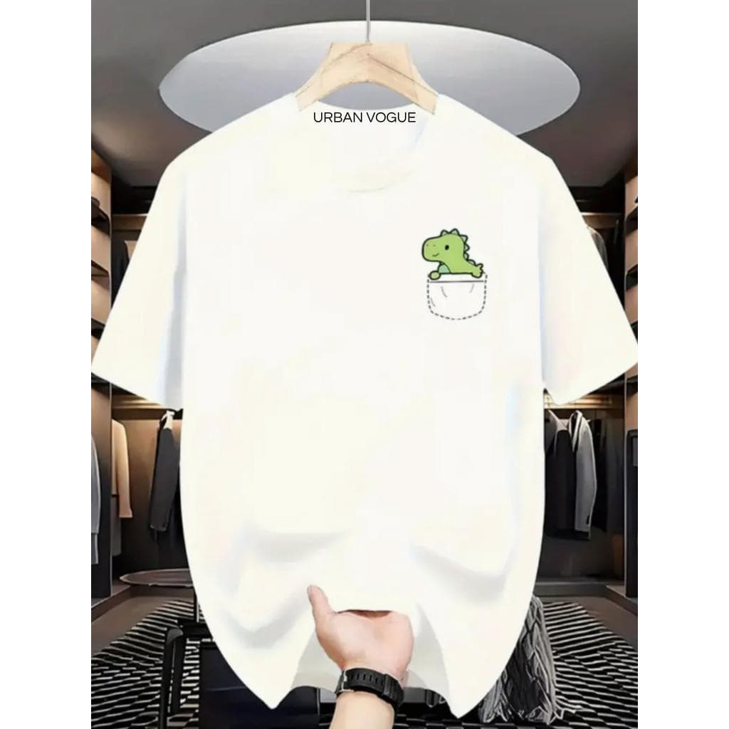 Camiseta Infantil Menino DINO no bolso100% Algodão Varias Cores - T-shirt Masculina, Confortável, Algodão