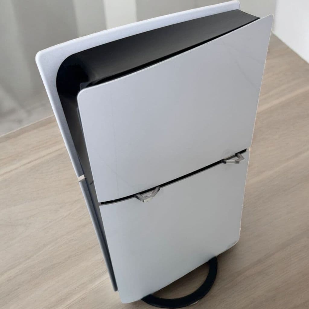 Suporte PS5 Slim Vertical Preto Impressao 3D Base Resistente Para Organizacao Do Console