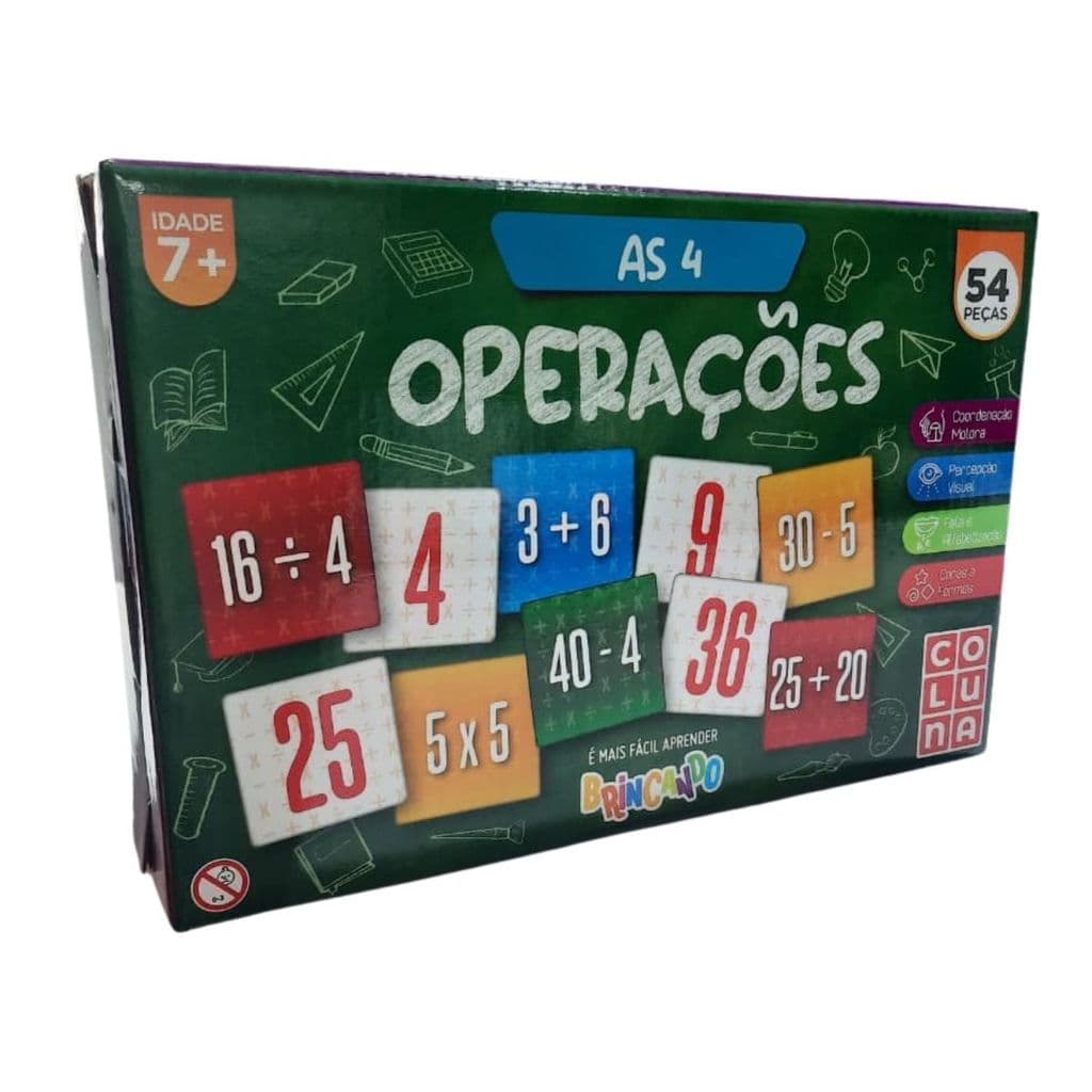 Jogo Pedagógico as 4 Operações Coordenação Motora Percepção Visual Pedagógico Interativo Matemática