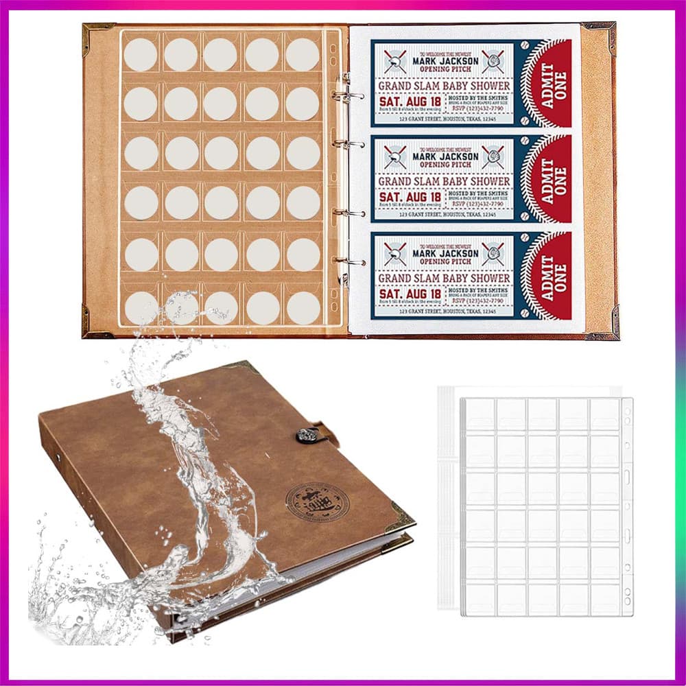 Álbum Médio Simples Misto 150 Moedas e 240 Cédulas 30,5x24cm - Pasta Fichário