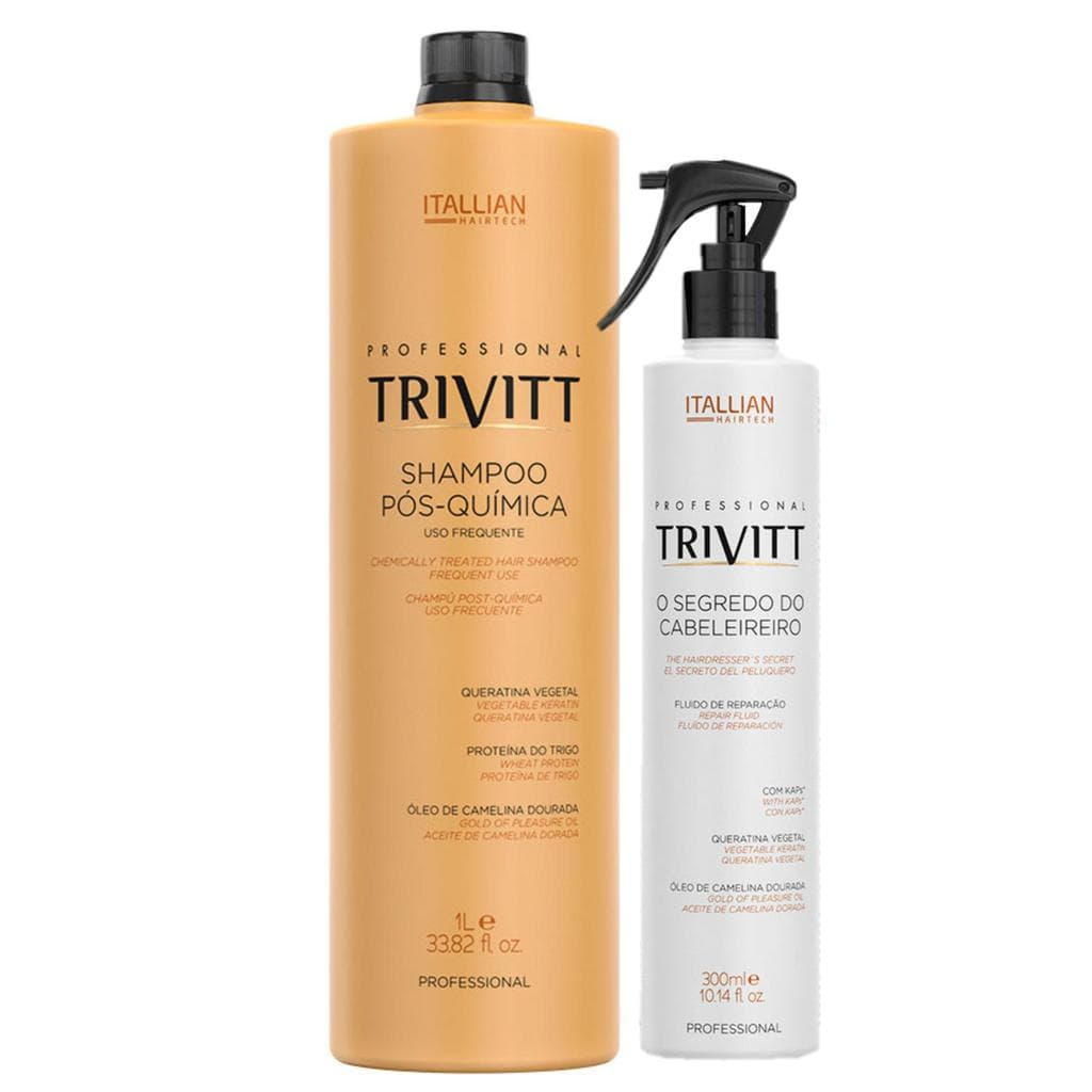 Kit O Segredo Do Cabeleireiro + Shampoo Pós Química 1L