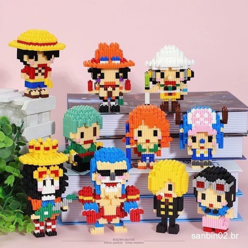 Quente Anime Uma Peça mini Blocos De Construção Luffy Kakashi Modelo 3D Montagem De Bricolagem De Brinquedo Educacional