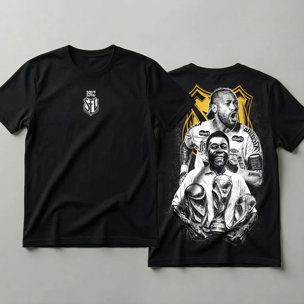 Camiseta 100% Algodão Futebol Torcida Jovem do Santos