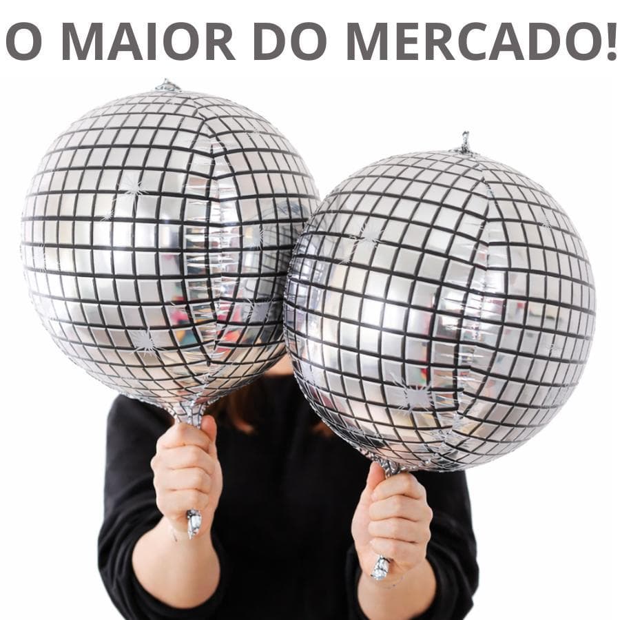 Balão Orbz Discoteca Globo Grande Metalizado Efeito Espelho Festa Balada Luxo