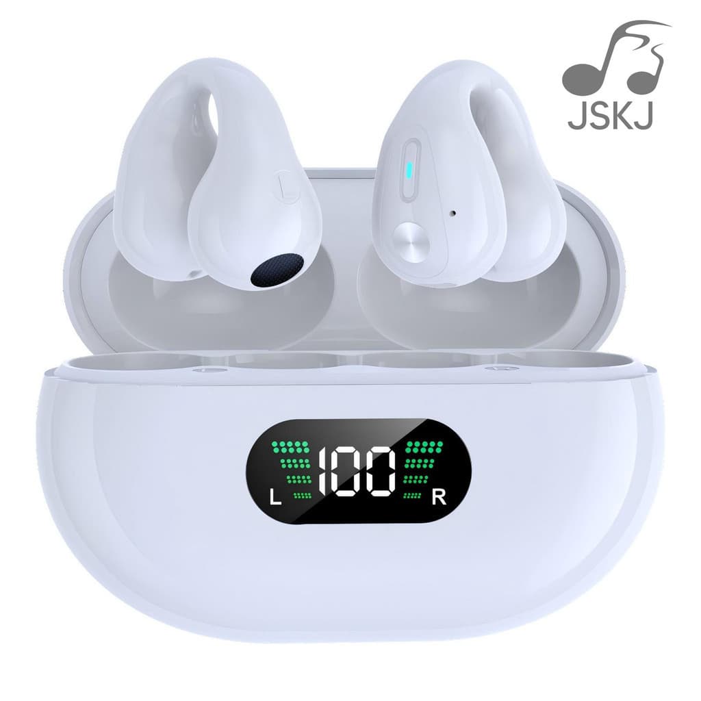 Fone de ouvido Bluetooth sem fio V5.3 JS KJ Q80 Fones de ouvido clip-on