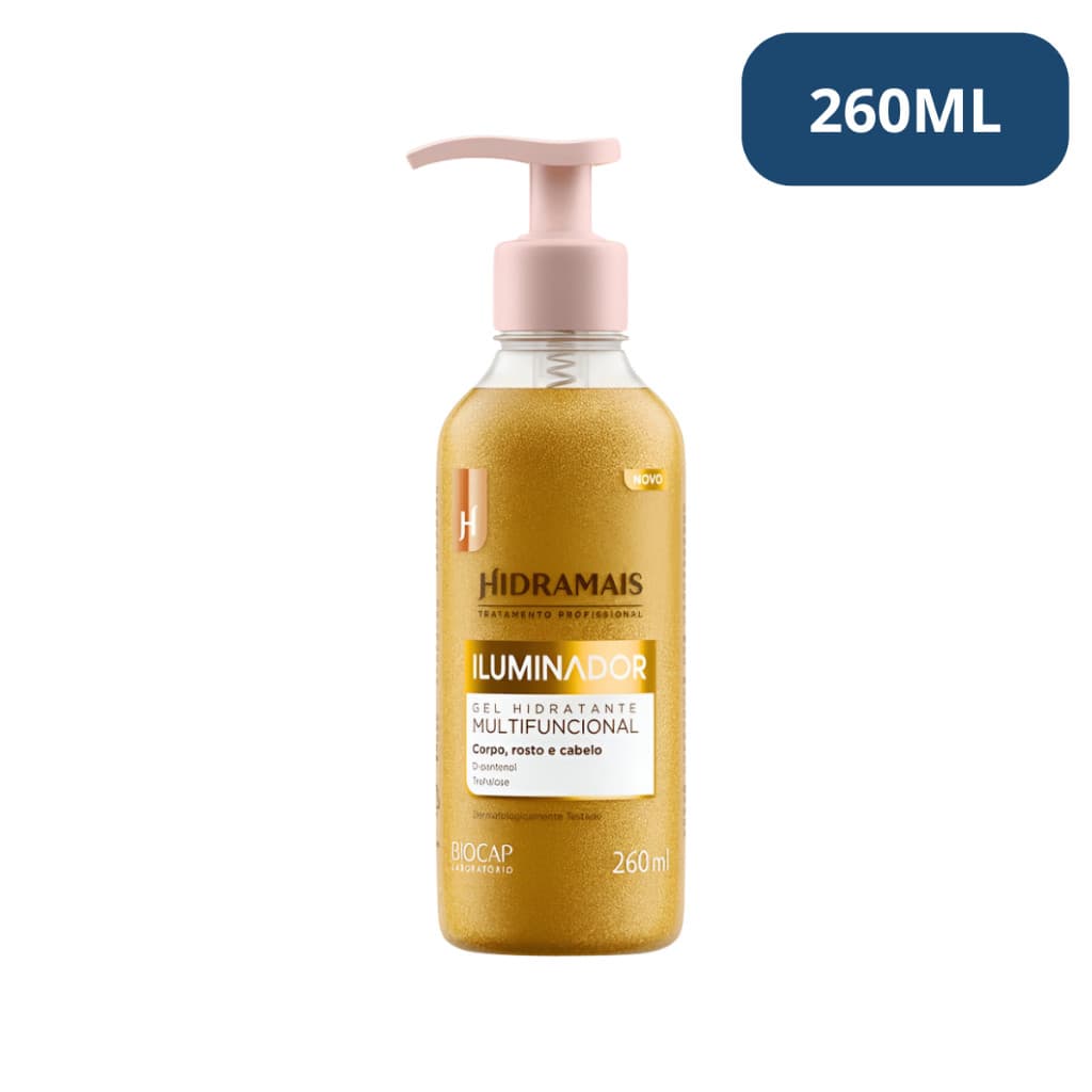 Gel Hidratante Iluminador Corporal E Rosto 260ml Hidramais
