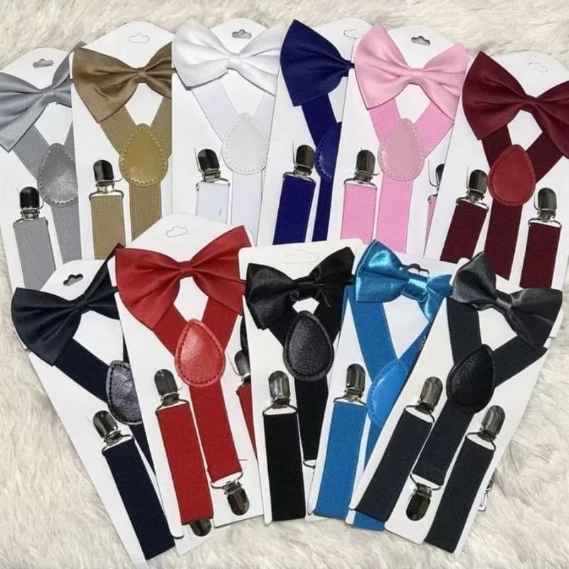 kit suspensório e gravata borboleta infantil menino criança festa batizado casamento traje festa masculino infantil bb