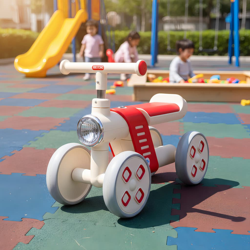 Bicicleta Equilíbrio Infantil Unitoys 4 Rodas Vermelho Sem Pedal