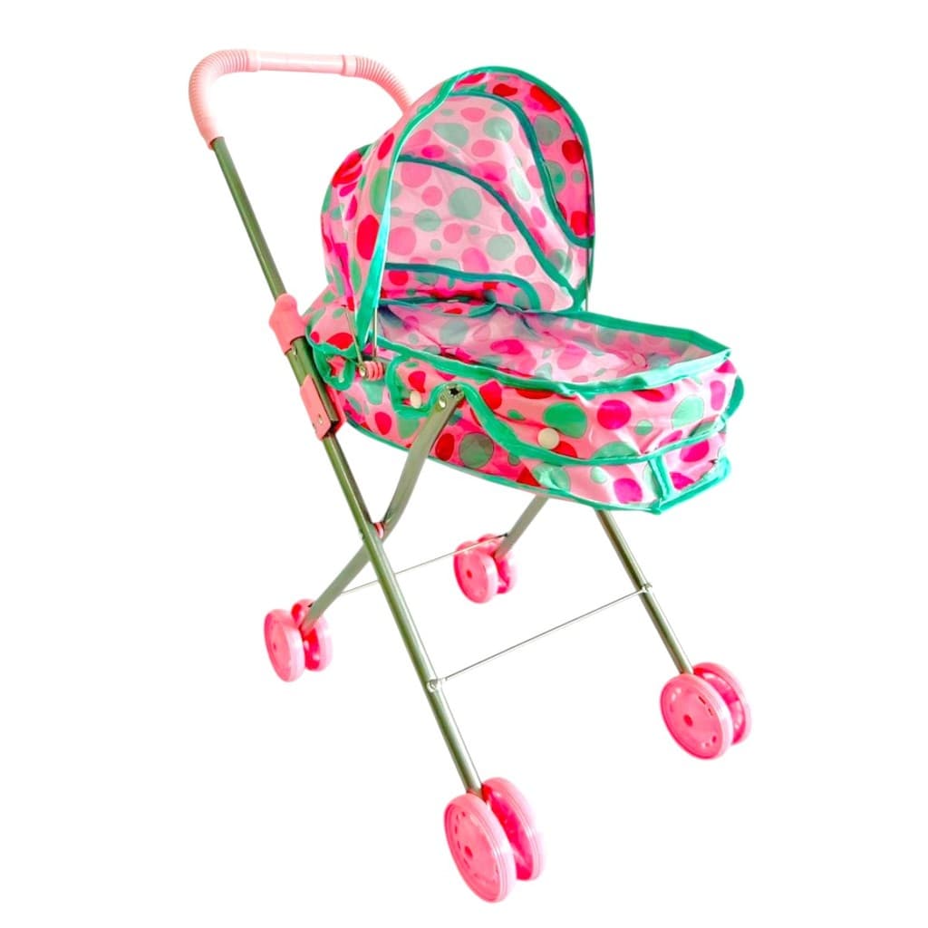 Carrinho Berço Moises De Boneca Rosa Menina Infantil Diversão Passeio Bebe Reborn