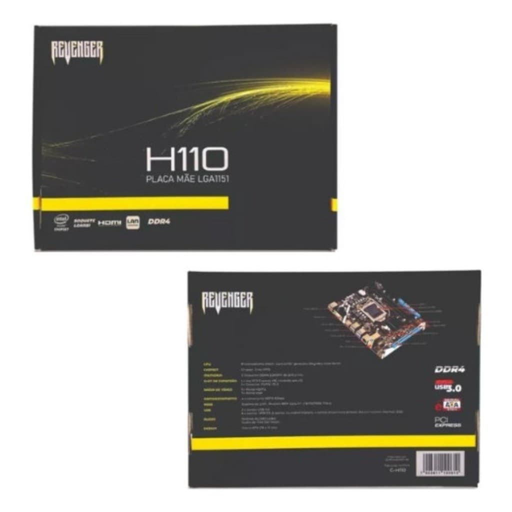 Placa Mãe Revenger Knup Lga1151 Chipset Lan 1000 Intel H110 32gb Usb 3.0