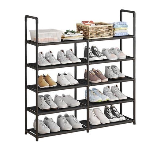 Estante de Plástico Organizador Multiuso 5 Prateleiras Preta Modular Sala Escritório