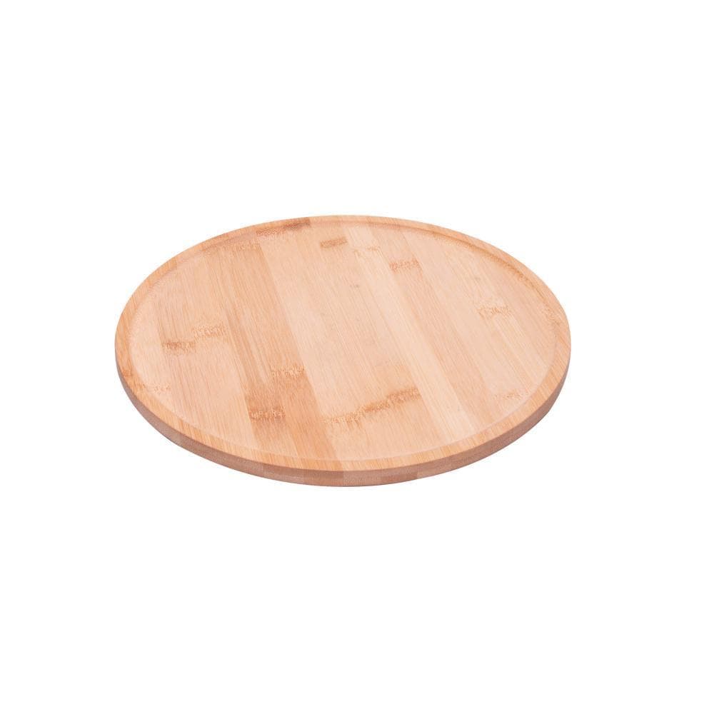 Tábua Giratória Redonda Lyor de Bambu 30x30x2,5cm - Perfeita para Tábua de Frios e Queijos