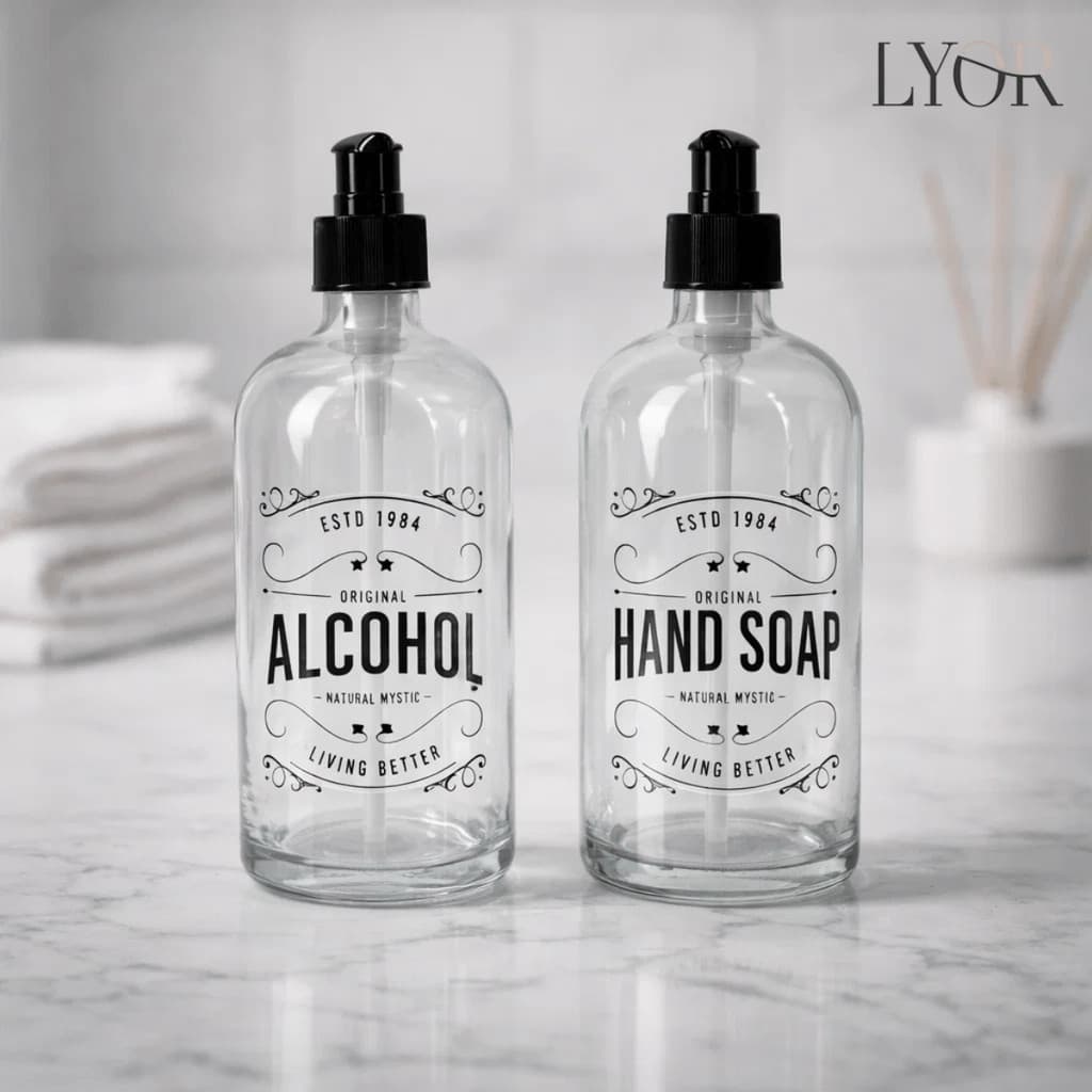 Porta Sabonete Líquido Vidro 490ml  / Banheiro Lavabo Higiene Decoração