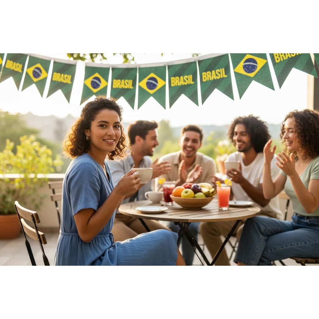 Bandeirinha Copa Do Mundo Brasil Verde E Amarelo Em Tnt 10m