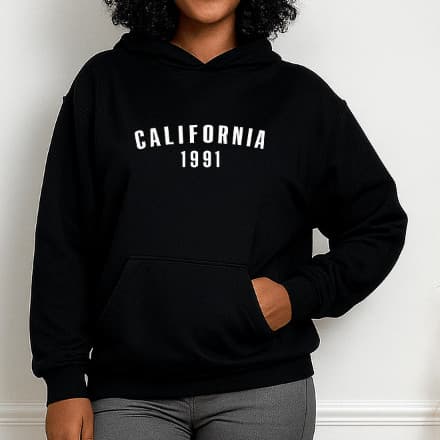 Moletom Canguru Feminino California 1991 | Casual Urbano & Conforto Absoluto | Algodão