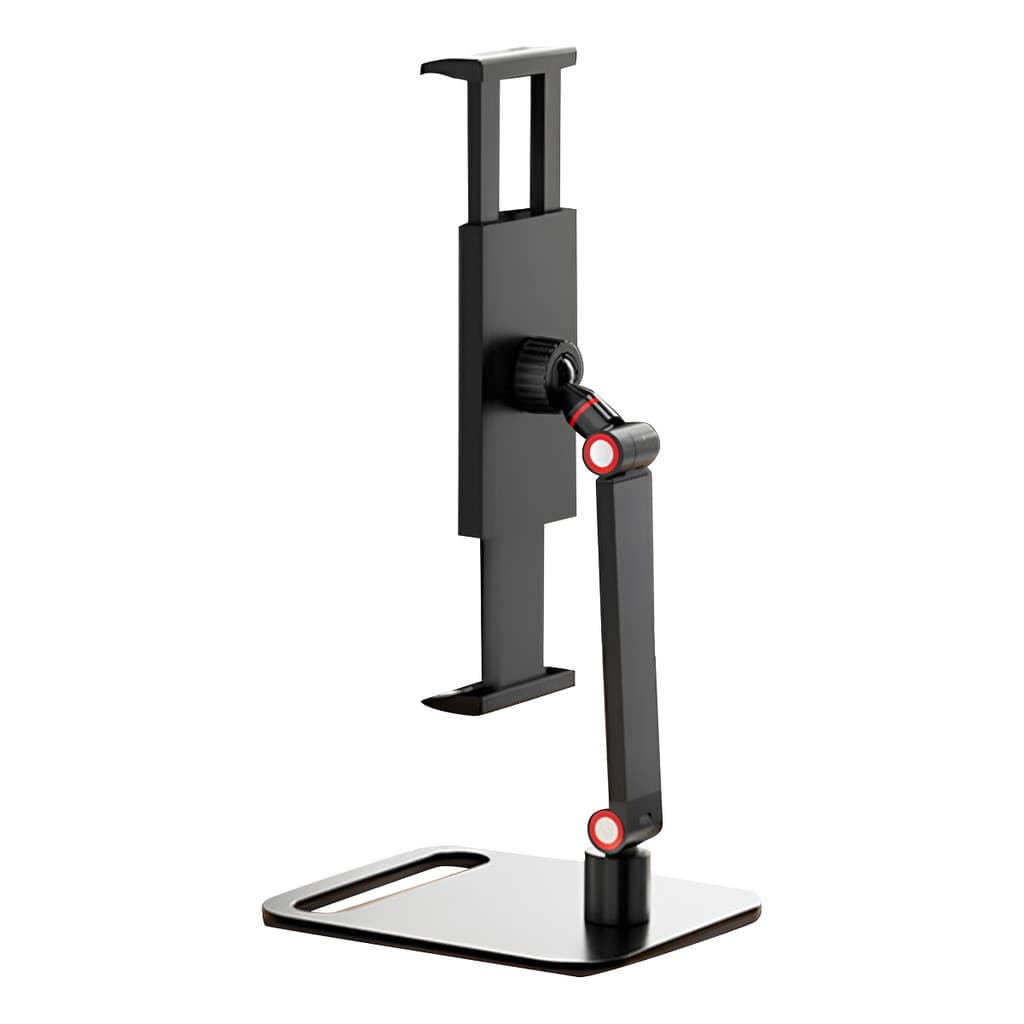 Suporte Ajustável Para Celular e Tablet De Mesa Dobrável Altura Regulável Rotação 360° Base Antiderrapante