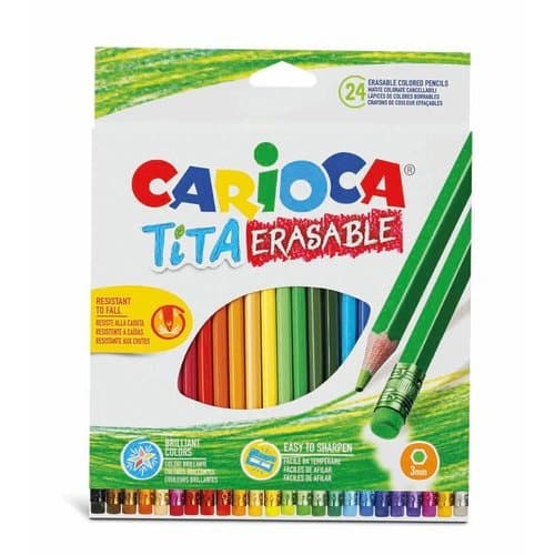 Kit 24 Lapis Cor Borracha Ponta Macia Desenho Pintura Escolar Artistico Infantil