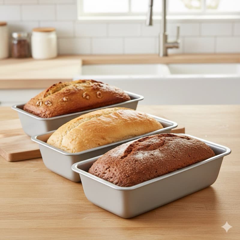 Kit 3 Formas Alumínio Assar Pão Tamanhos Variados Antiaderente Cozinha