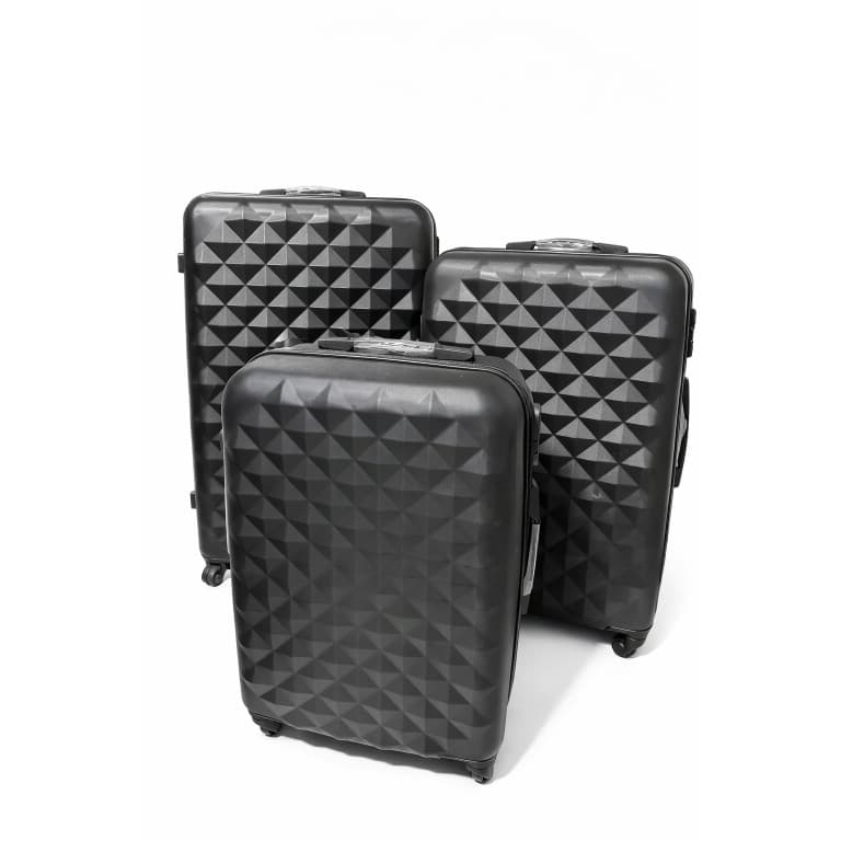 Kit Mala de Viagem 3 Peças ABS 360° Rodinhas Giro 360 Mala de Bordo Mala Pequena Média Grande 19 24 27  Resistente