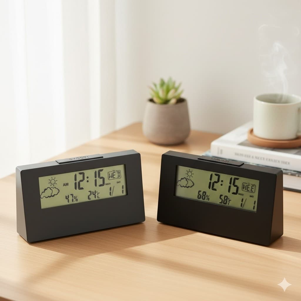 Relogio despertador digital mesa sortido led alarme moderno compacto display casa de achadinhos