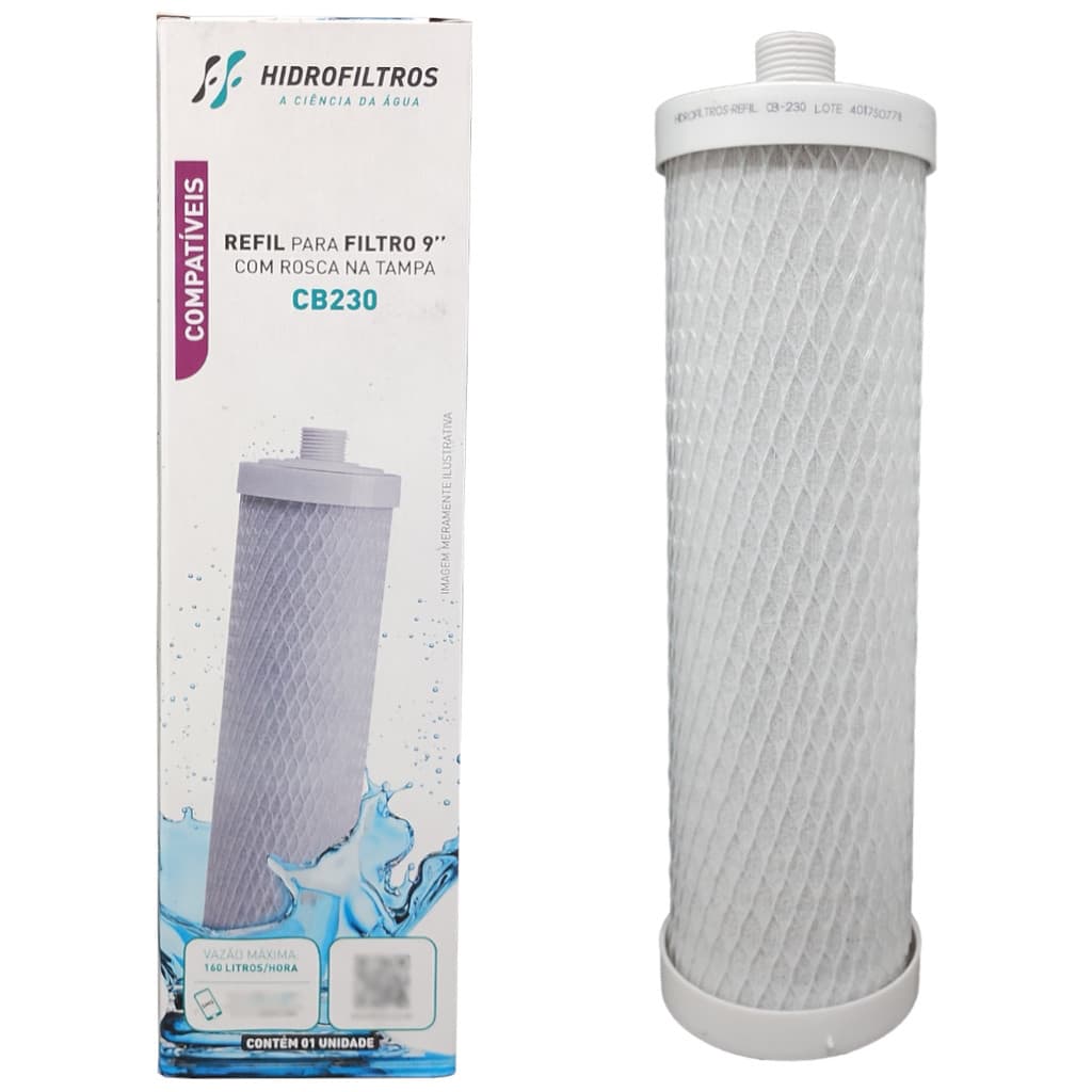 Refil Hidrofiltros CB230 Carvão Ativado 9.3/4" De Rosca