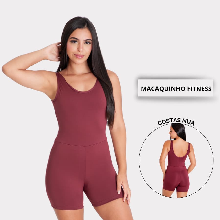 Macaquinho Academia Feminino Yoga Poliamida Não Marca Zero Transparência Fitness Costa Nua