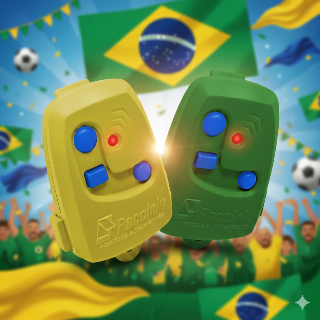Kit 2 Controles Remoto para portão Peccinin Nice 433,92 Tx 3c Verde Amarelo