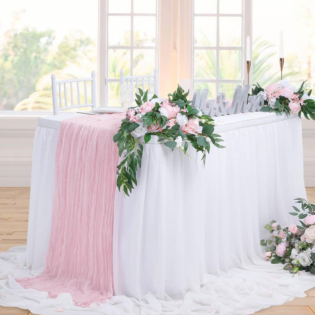 Corredor De Mesa Rosa Gaze Macia Boho Decoração Para Festa De Casamento Chá De Bebê Configuração Elegante