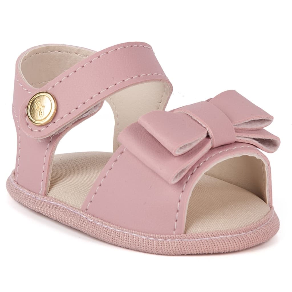 Sandalia Bebe Menina Laço Infantil Nude