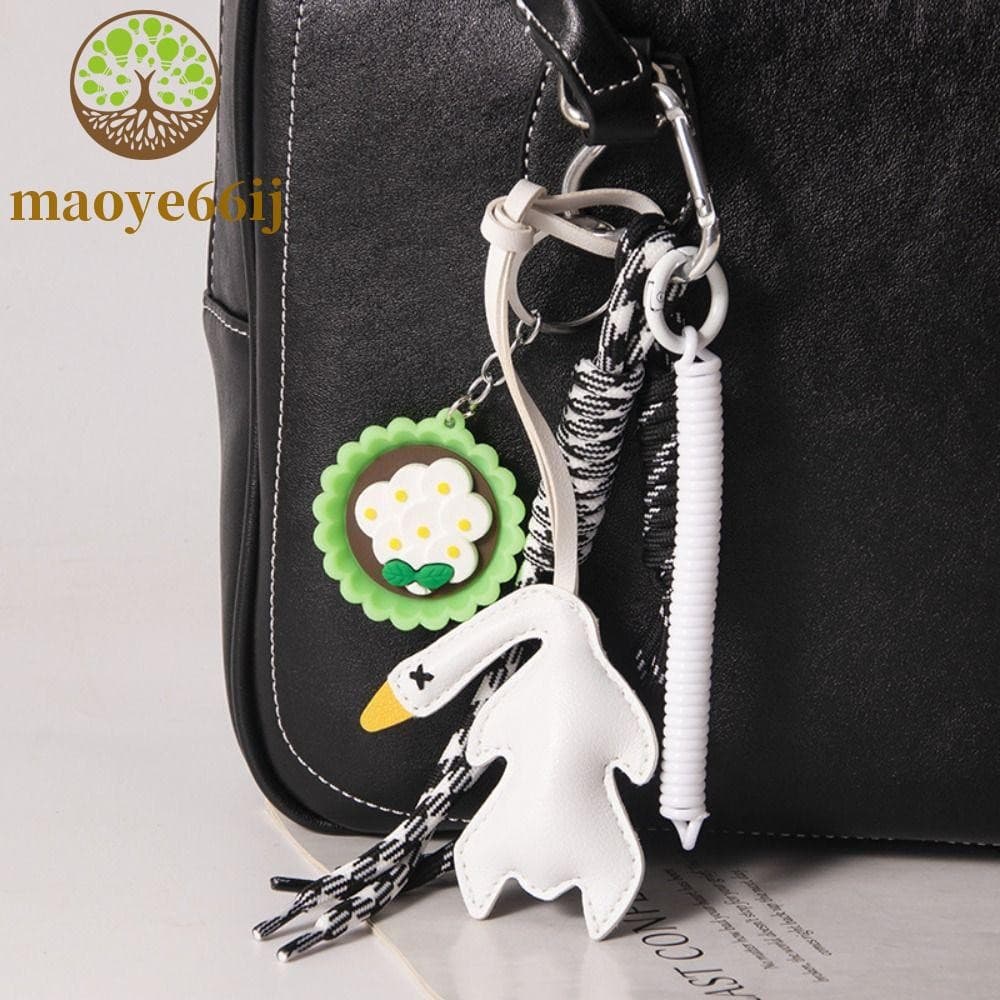 MAOYE66 Amuletos De Bolsa De Pato Assado , Chaveiro De Comida De Simulação De Corda De Nylon PU , Pingente De Couro Anti