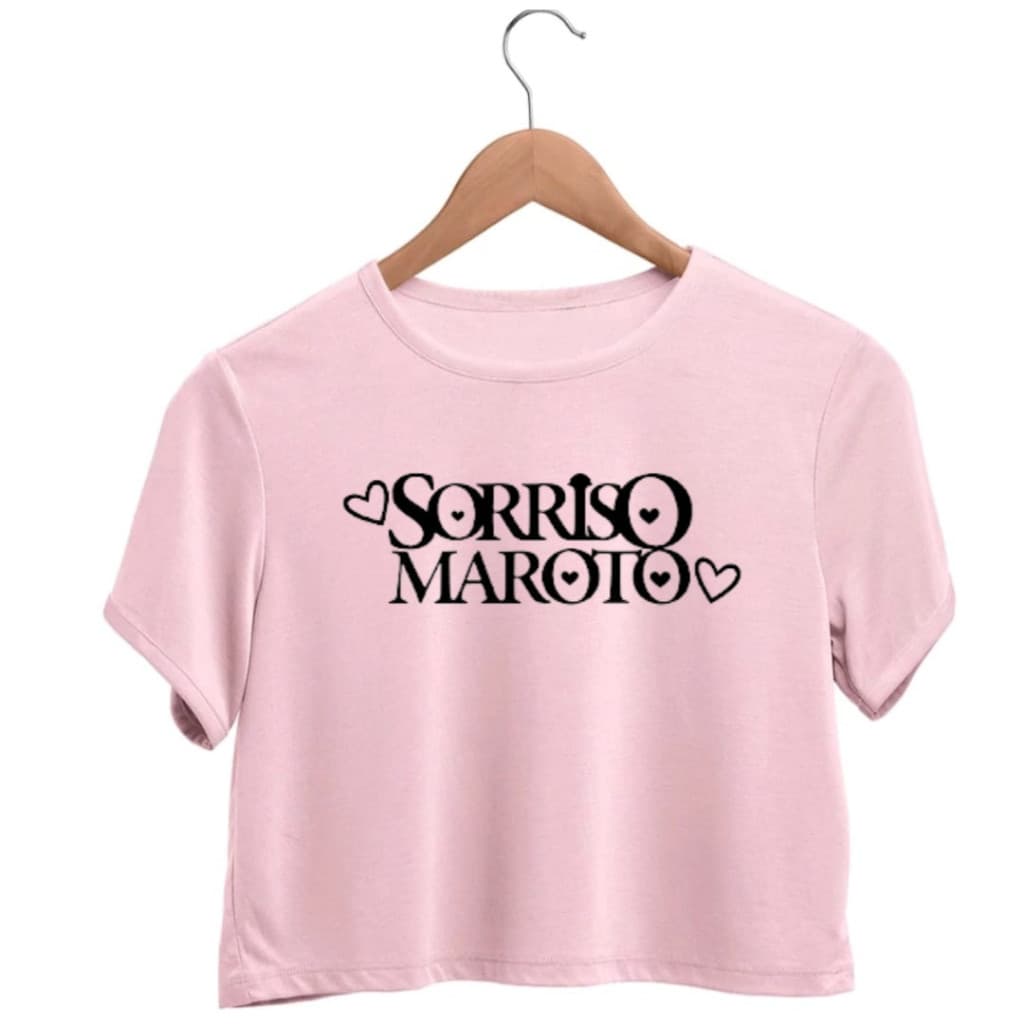Cropped Camiseta 100% Algodão Sorriso Maroto Pagode
