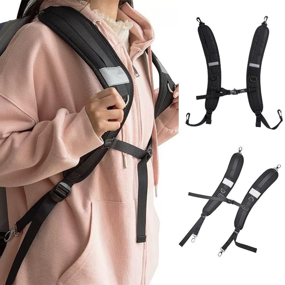 Alças De Ombro Pretas Para Mochila-Substituição Ajustável Bolsas