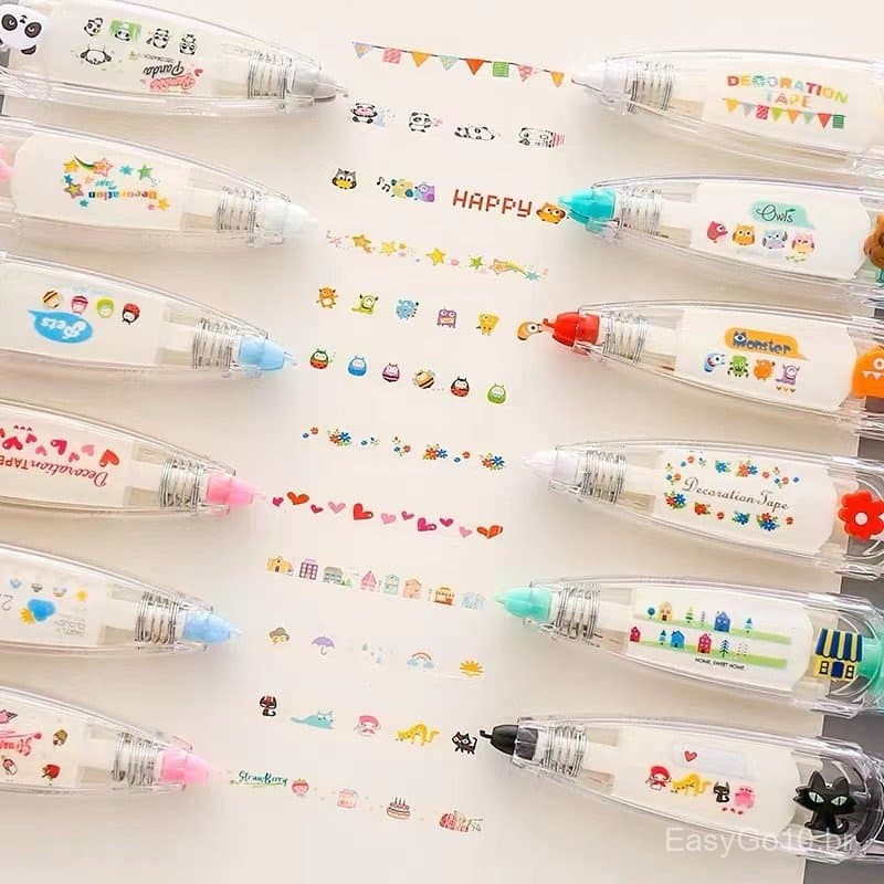 Fita De Correção Fita Corretiva Decorativa Letras Desenhos Material Escolar