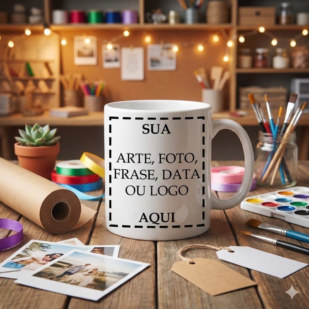 50 Canecas Personalizada com foto, Caneca de Porcelana com foto 325 ML. Caneca personalizada com sua arte !