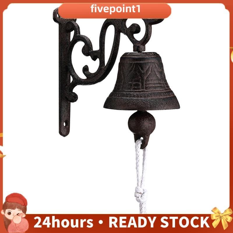 Para Decoração De Casa E Jardim Sino De Jantar Ao Ar Livre De Ferro Fundido , Design Vintage Montado Na Parede Com Som C