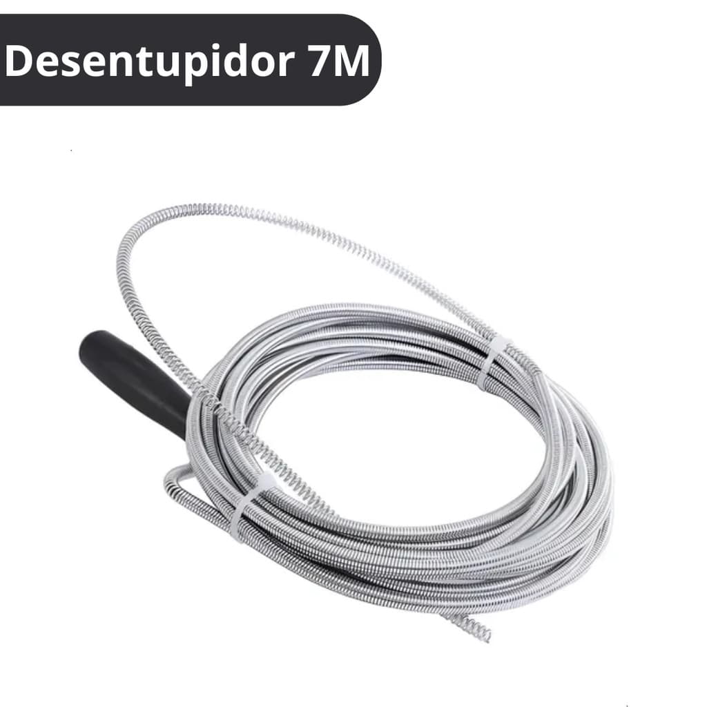 Desentupidor Manual Flexível Entupimento Pia Ralo Cano 7M