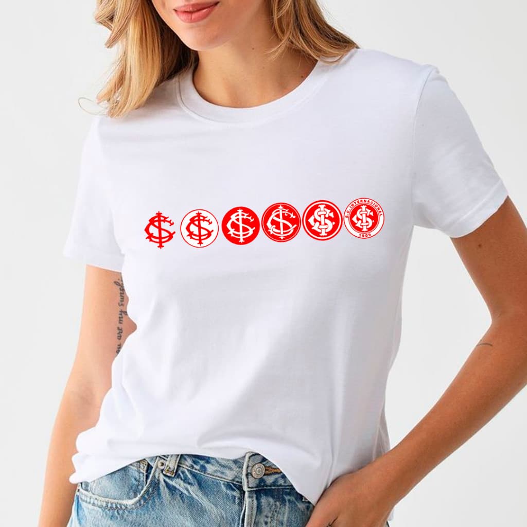 Camisa Internacional Escudos  Edição especial Camiseta 1909 INTER lançamento Unissex 100% Algodão Colorado.