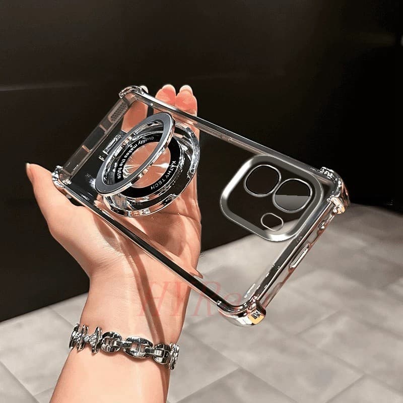 Capa OPPO A6T 5G / A6K / A6 airbag De Quatro Cantos anti-Queda De Telefone Transparente Com Suporte CDSJ