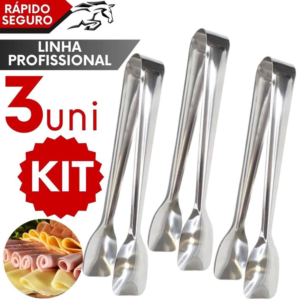 Pegador Inox Multiuso para Frios Saladas Frutas Churrasco Buffet Restaurante Self Service