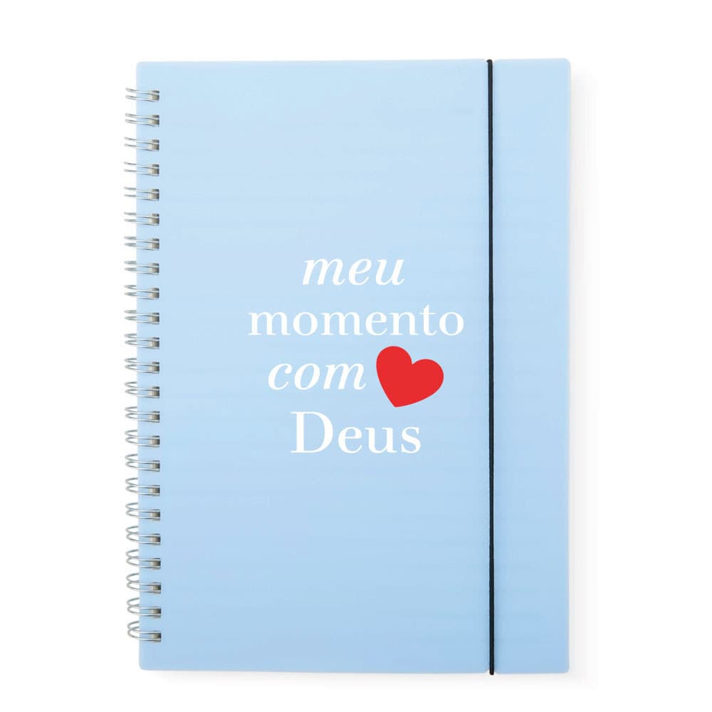 Caderno A5 Feminino Pautado Devocional Com Frase Cristã Evangélica Estampa Meu Momento Com Deus