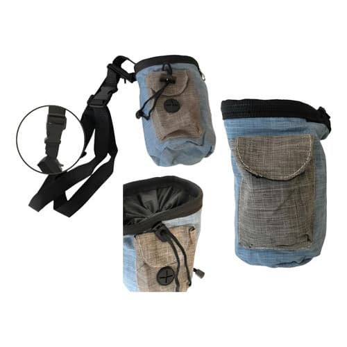 Bolsa Petisqueira Adestramento Cintura Cartucheira Pet Caes Azul-aço