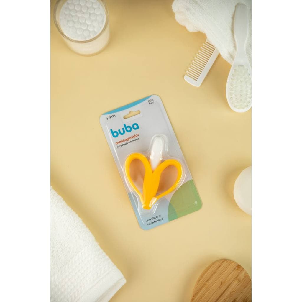 Mordedor Bebê Banana Buba Original | Massageador de Gengiva | Alívio Dentição | BPA Free