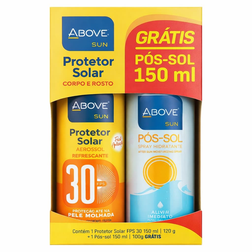 Kit Protetor Solar Above FPS30 Corpo e Rosto + Pós Sol