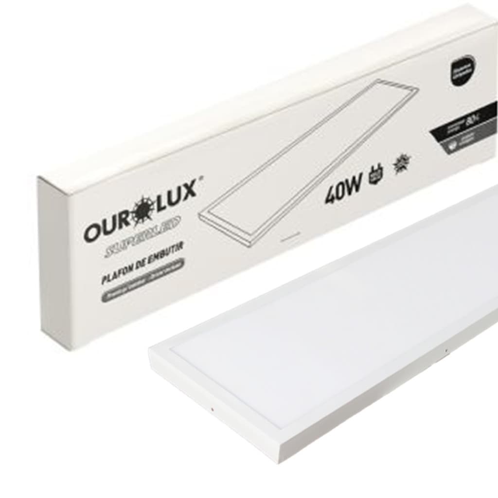 Painel Plafon Sobrepor Retangular 30x120CM 40w Neutra 4000K