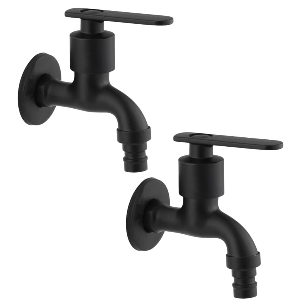 Kit 2 Torneira Metal Jardim Cor Preta Alto Padrão Exclusivo Conexão P/ Mangueira Sistam 1/4 de volta